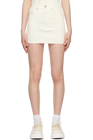 Ami White Five-Pocket Denim Miniskirt