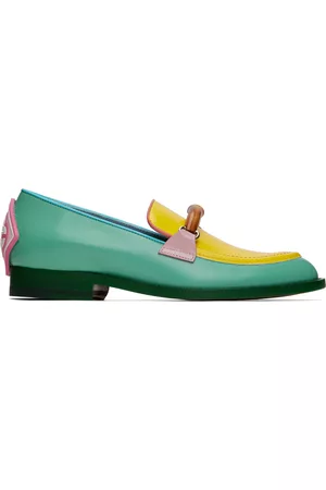Casablanca Men Loafers - Green & Yellow Memphis Loafers
