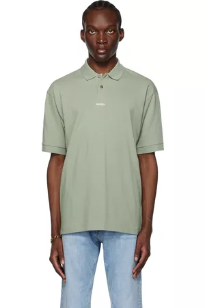 HUGO BOSS Men Polo Shirts - Green Bonded Polo