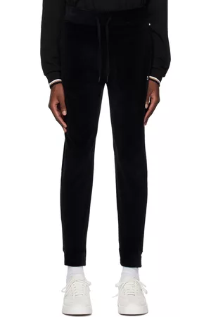 HUGO BOSS Men Trousers - Black Embroidered Sweatpants