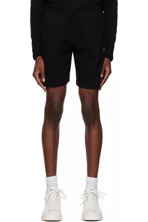 HUGO BOSS Men Shorts - Black Embroidered Shorts