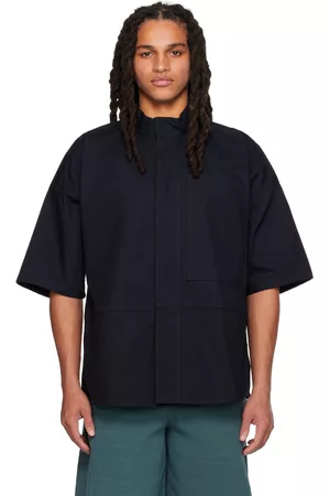 Jil Sander Men Shirts - Navy Paneled Shirt