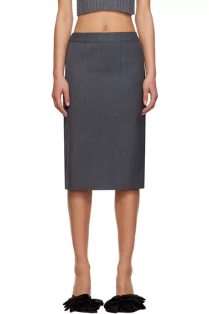 Shushu/Tong Women Pencil Skirts - SSENSE Work Capsule – Gray Pencil Midi Skirt