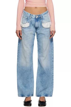 Maison Margiela Women Jeans - Blue Contrast Pockets Jeans