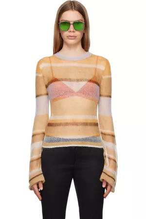 Acne Studios Women Jumpers - Brown Striped Sweater