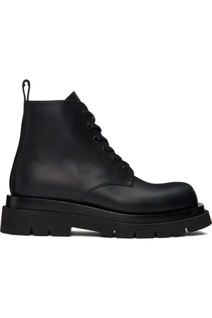Bottega Veneta Black Lug Lace-Up Boots