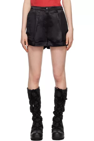 Acne Studios Women Shorts - Black Pleated Shorts