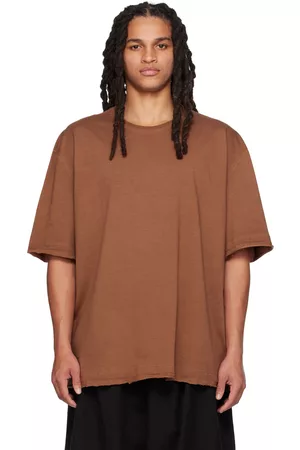 Maison Margiela Men T-shirts - Red Distressed T-Shirt