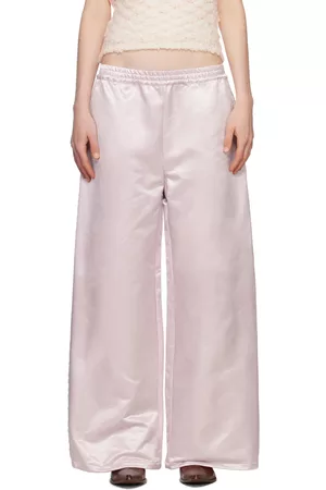 Acne Studios Women Pants - Pink Embroidered Trousers