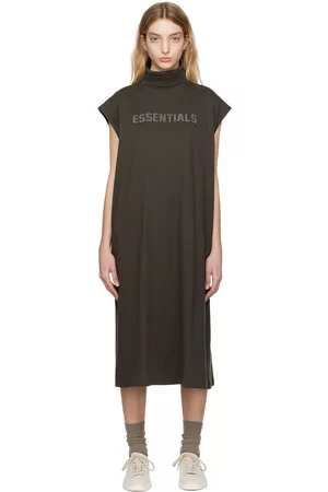 Essentials Women Midi Dresses - Gray Sleeveless Midi Dress