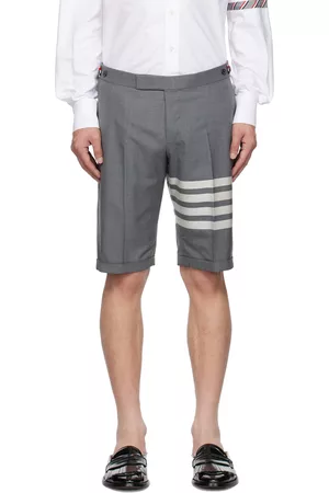 Thom Browne Men Shorts - Gray 4-Bar Shorts