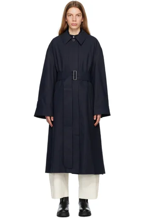 STUDIO NICHOLSON Navy Monterry Trench Coat