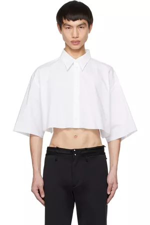 Maison Margiela Men Shirts - White Embroidered Shirt