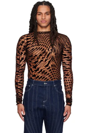 MUGLER Brown & Black Star Turtleneck