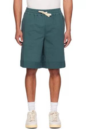 Jil Sander Men Shorts - Green Drawstring Shorts