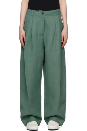 STUDIO NICHOLSON Green Acuna Trousers