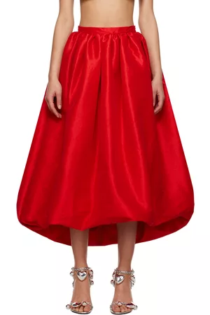 Kika Vargas Women Midi Skirts - SSENSE Exclusive Red Nina Midi Skirt