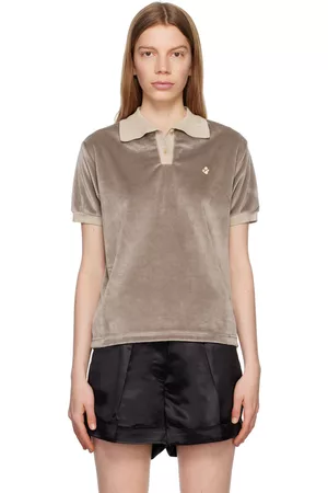 Acne Studios Women Polo Shirts - Taupe Floral Polo