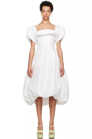 Kika Vargas Women Midi Dresses - SSENSE Exclusive White Reshma Midi Dress