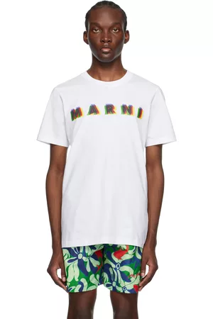 Marni Men T-shirts - White Printed T-Shirt