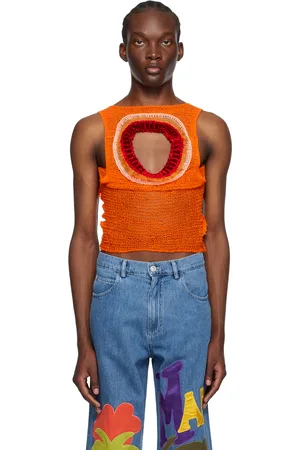Marni Orange Cutout Tank Top