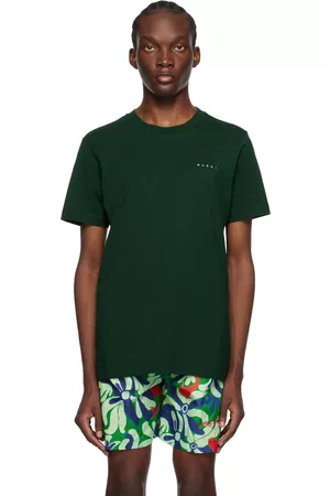 Marni Men T-shirts - Green Embroidered T-Shirt