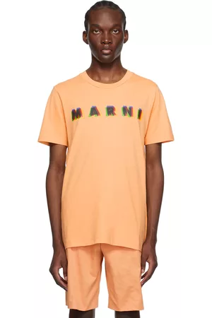 Marni Men T-shirts - Orange Printed T-Shirt