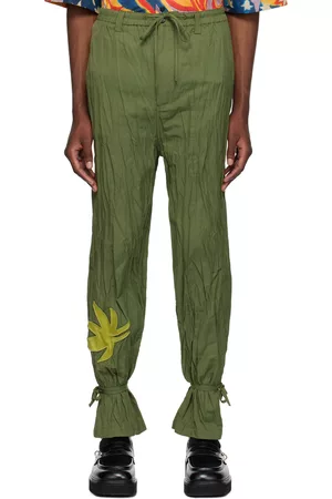 Marni Men Pants - Green No Vacancy Inn Edition Crinkled Trousers