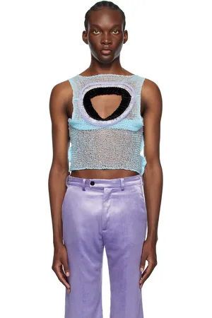 Marni Blue Cutout Tank Top