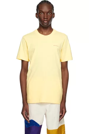 Marni Men T-shirts - Yellow Embroidered T-Shirt