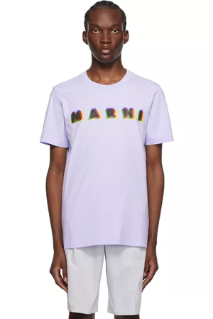 Marni Men T-shirts - Purple Printed T-Shirt