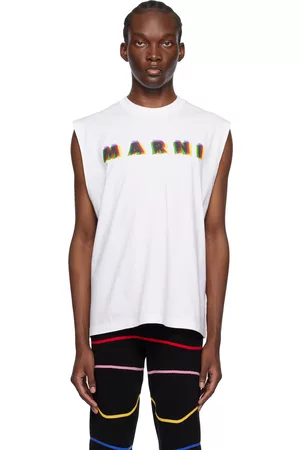 Marni Men Tank Tops - White Printed Tank Top