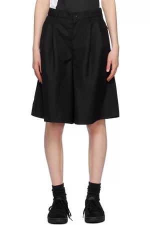 Comme des Garçons Women Shorts - Black Pleated Shorts