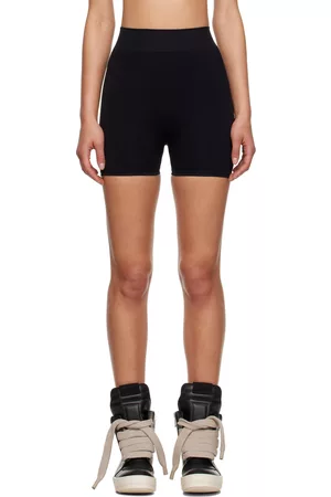 Rick Owens Women Shorts - Black Seamless Shorts
