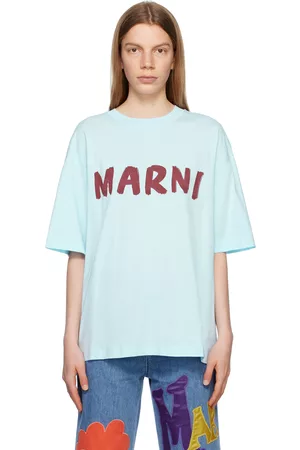 Marni Women T-shirts - Blue Printed T-Shirt