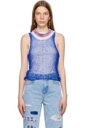 Marni Blue Cutout Tank Top