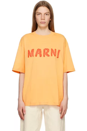 Marni Women T-shirts - Orange Printed T-Shirt