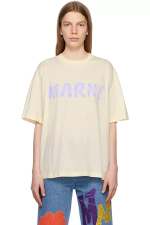 Marni Women T-shirts - Off-White Printed T-Shirt