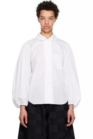 Comme des Garçons Women Shirts - White Puff Sleeve Shirt