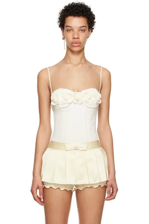 Shushu/Tong White Appliqué Bodysuit