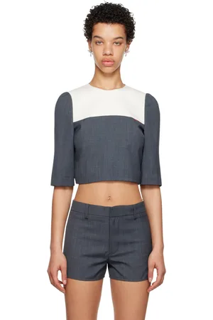 Shushu/Tong SSENSE Work Capsule – Gray Patchwork Blouse