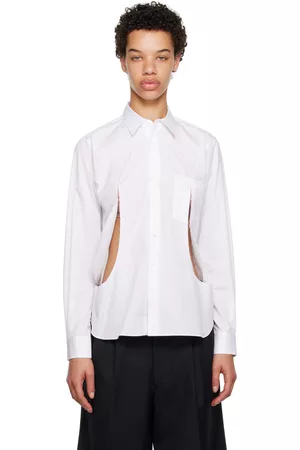 Comme des Garçons Women Shirts - White Cutout Shirt
