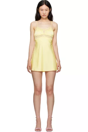 DANIELLE GUIZIO Women Casual Dresses - Yellow Slip Minidress
