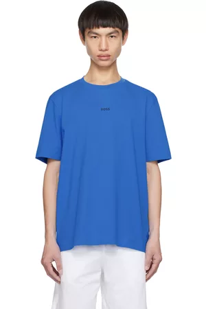 HUGO BOSS Men T-shirts - Blue Relaxed-Fit T-Shirt