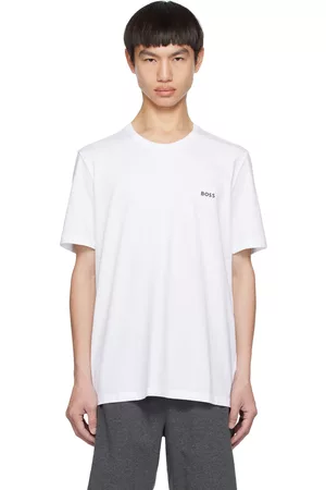 HUGO BOSS Men T-shirts - White Embroidered T-Shirt