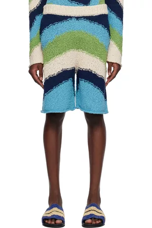Marni Men Shorts - Blue Intarsia Shorts