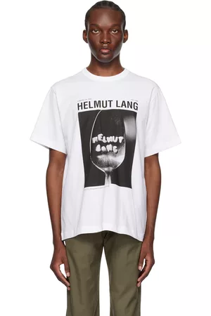 Helmut Lang Men T-shirts - White Photo T-Shirt