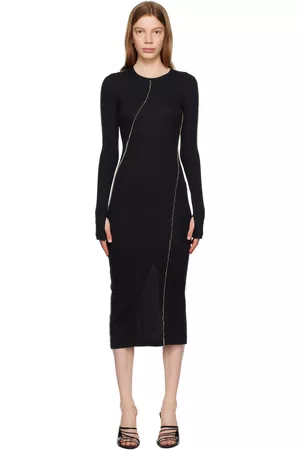 Helmut Lang Women Midi Dresses - Black Twisted Midi Dress