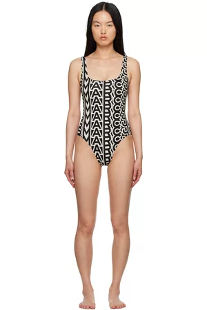 Marc Jacobs Women Swimsuits - Black & Beige 'The Monogram One-Piece Swimsuit' Swimsuit