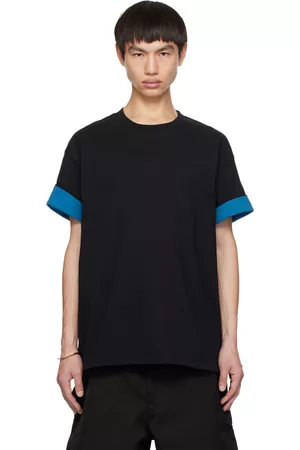 Bottega Veneta Men T-shirts - Black Double Layer T-Shirt
